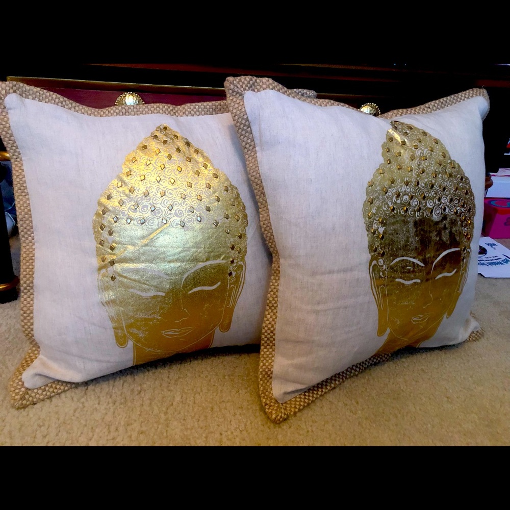 Pier 1 Set of 2 Buddha Throw Pillow Covers (insert not included)